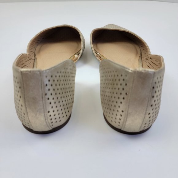 Coconuts by Matisse Gold Perforated D'orsay Pointed Toe Flats NWOT Size 8 - Picture 5 of 7